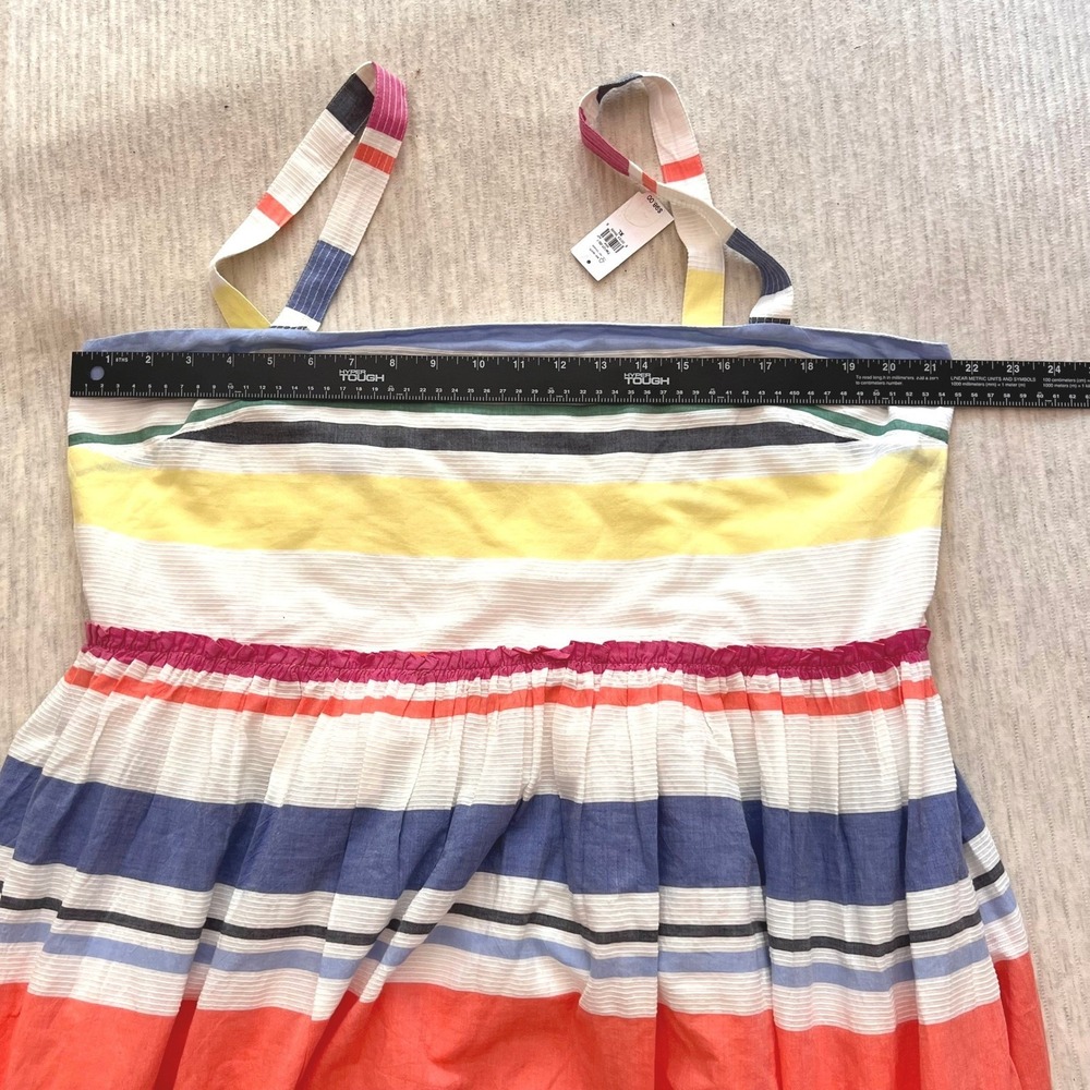 Gap Womens XL Rainbow Stripe Maxi Dress Smocked Back Pockets Summer NWT - Picture 13 of 16